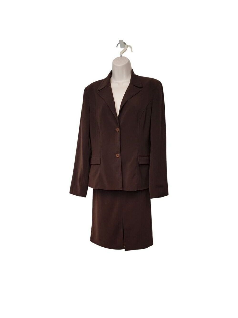 Rina Rossi Design Brown Skirt Jacket Suit Set Size 10